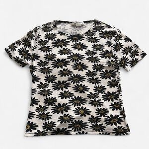 Frazier Lawrence Black & Gold Daisy Short Sleeve Top